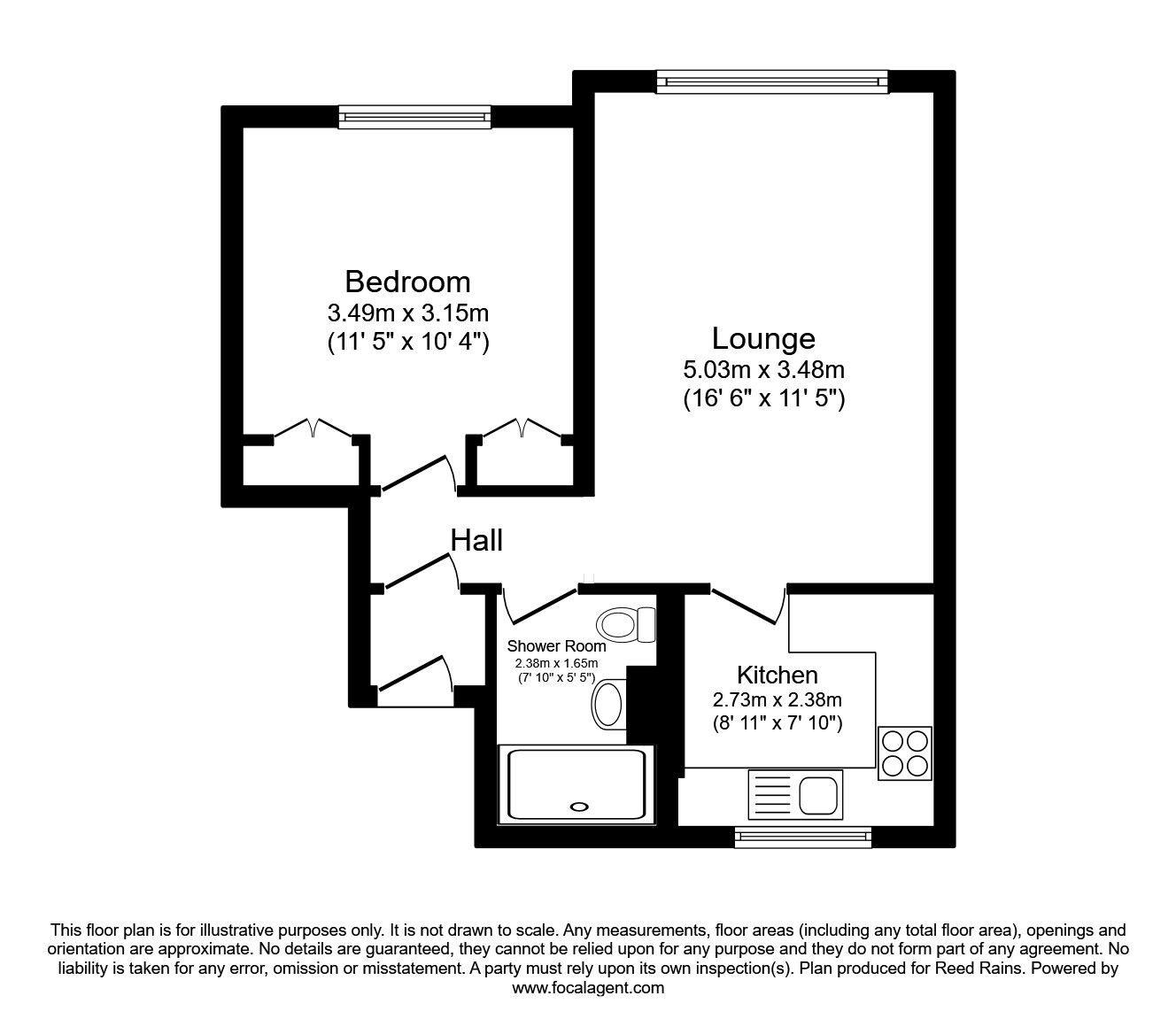 Floorplan of 1 bedroom  Flat to rent, Greystones Drive, Sheffield, South Yorkshire, S11