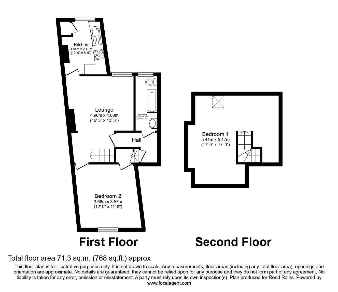 Floorplan of 2 bedroom  Flat to rent, Ecclesall Road, Sheffield, South Yorkshire, S11