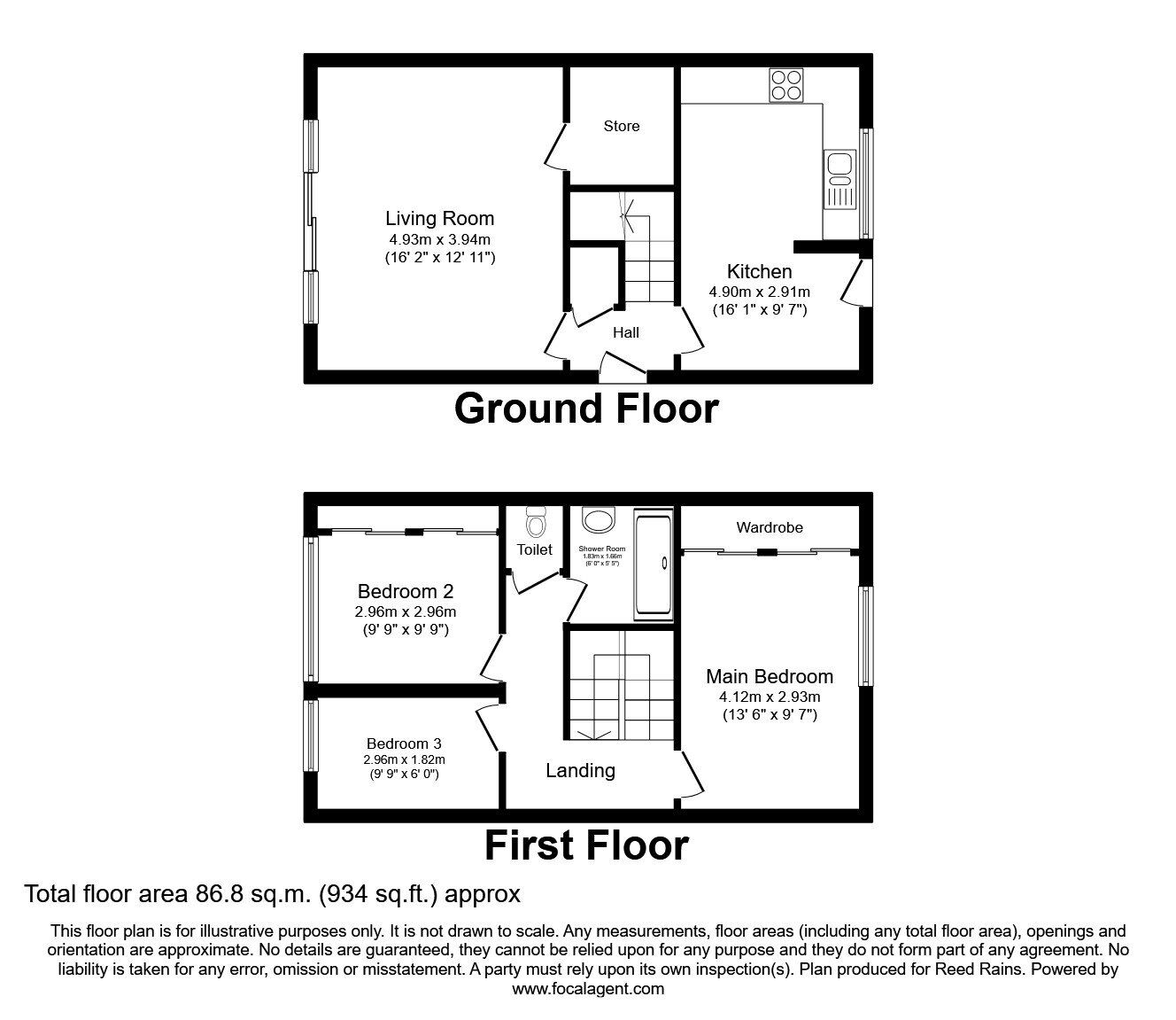 Floorplan of 3 bedroom  Flat for sale, Graham Road, Sheffield, South Yorkshire, S10