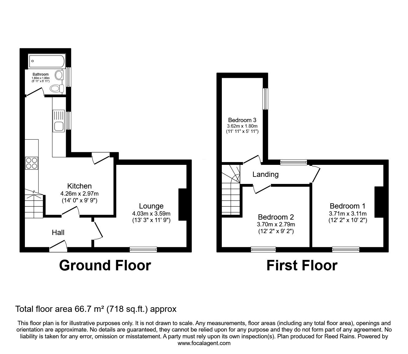 Floorplan of 3 bedroom Mid Terrace House for sale, Myrtle Road, Sheffield, South Yorkshire, S2