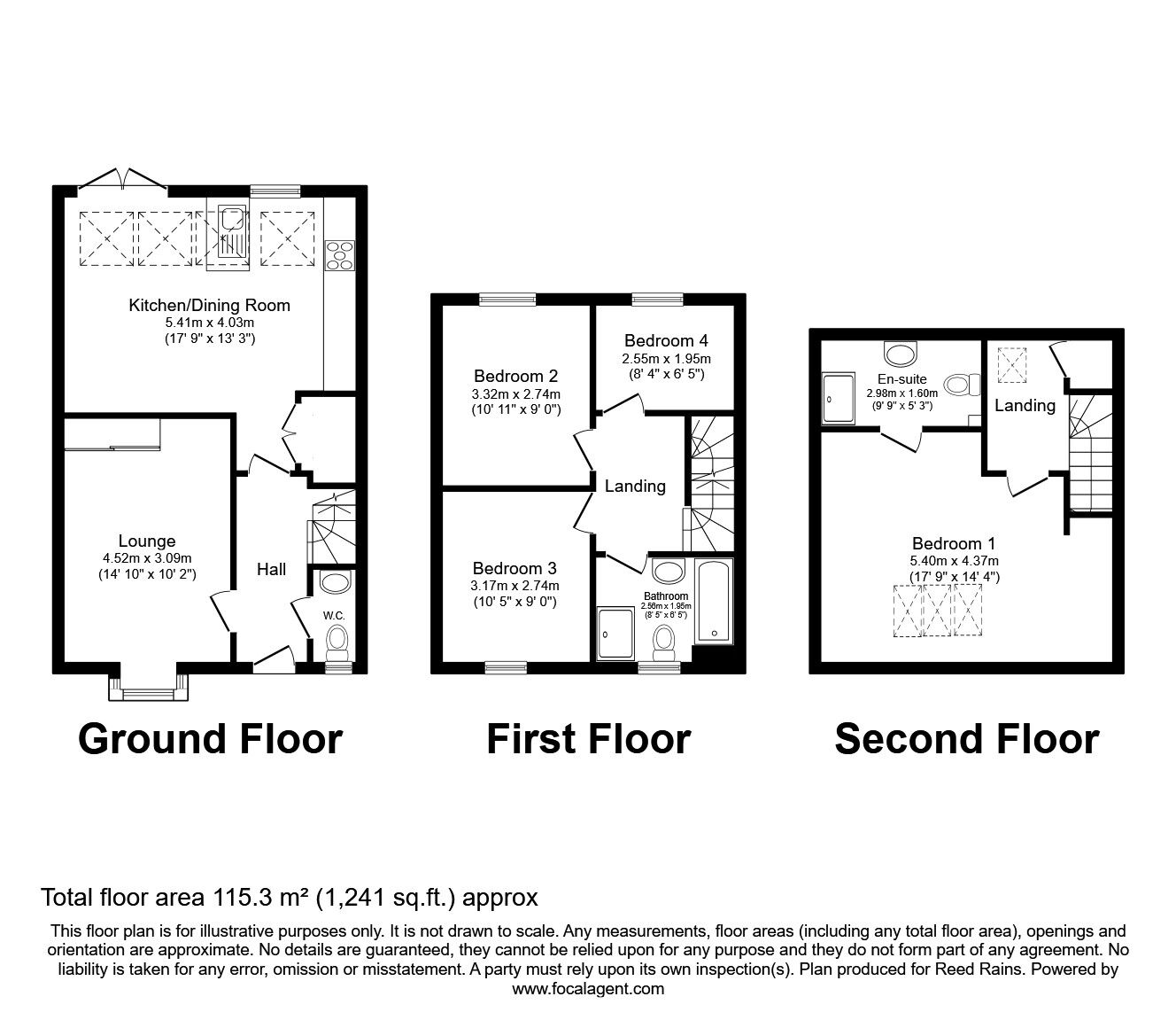 Floorplan of 4 bedroom Detached House for sale, Shrewsbury Place, Clay Cross, Derbyshire, S45