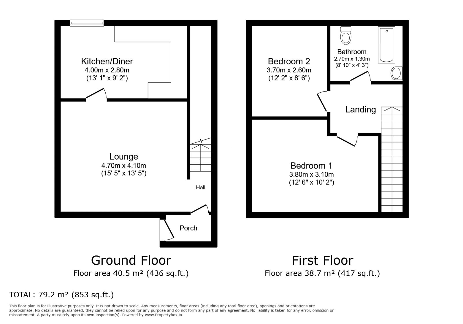 Floorplan of 2 bedroom Semi Detached House for sale, Westland Close, Westfield, South Yorkshire, S20