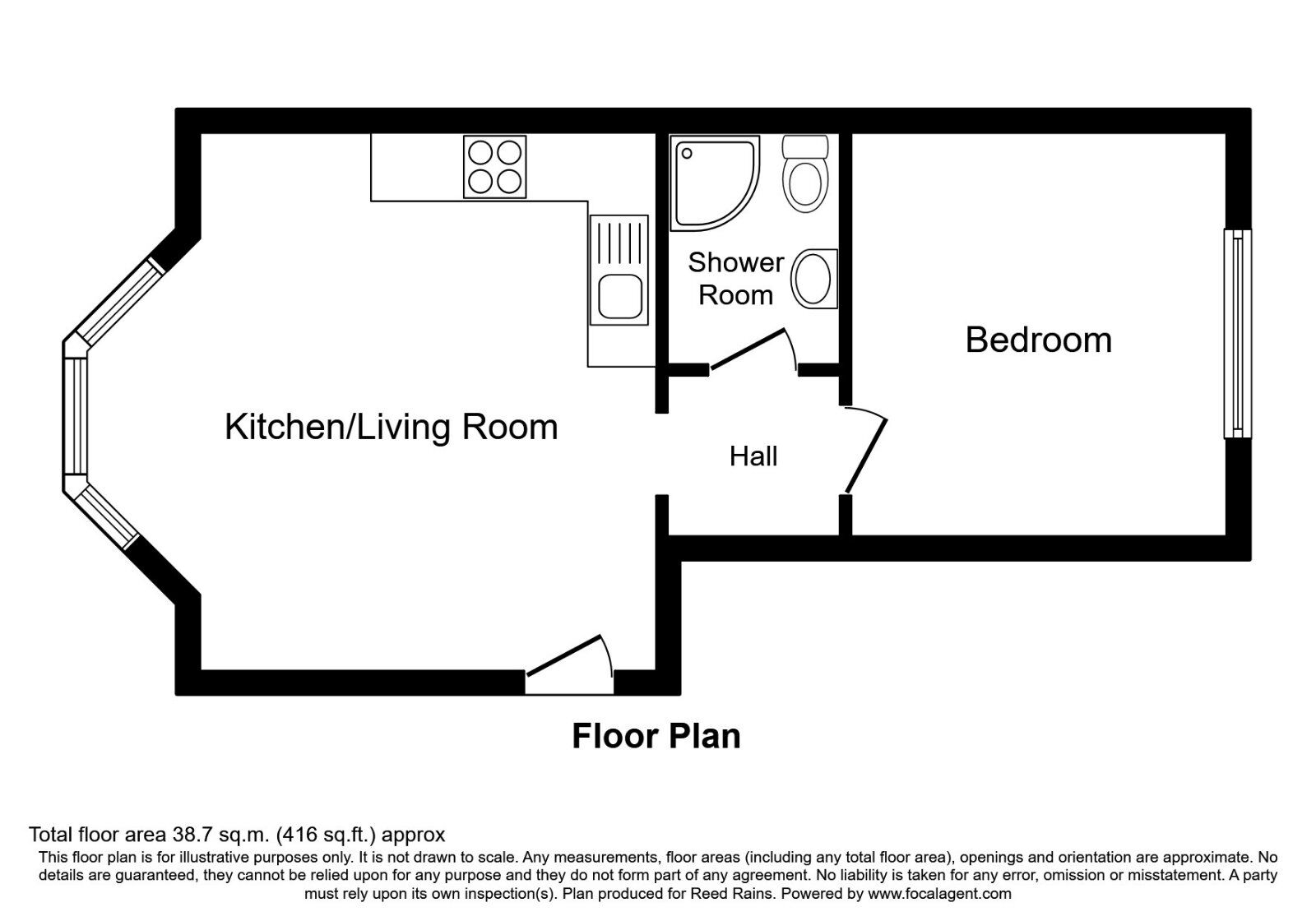 Floorplan of 1 bedroom Mid Terrace Property to rent, Steade Road, Sheffield, South Yorkshire, S7