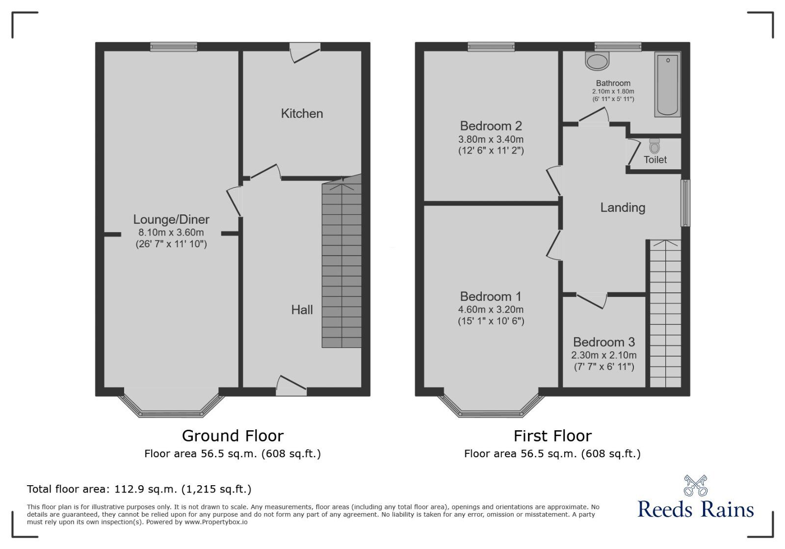 Floorplan of 3 bedroom Semi Detached House for sale, St. Aidans Road, Sheffield, South Yorkshire, S2