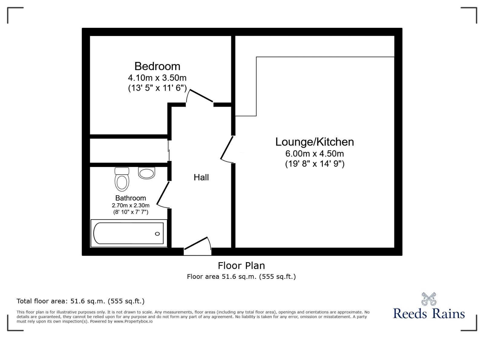 Floorplan of 1 bedroom Detached Flat for sale, White Lane, Sheffield, South Yorkshire, S12