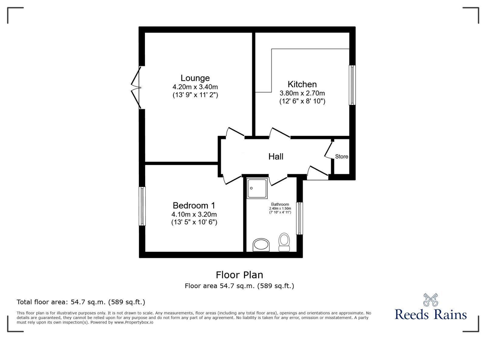 Floorplan of 1 bedroom Semi Detached Bungalow for sale, Brookview Court, Dronfield, Derbyshire, S18