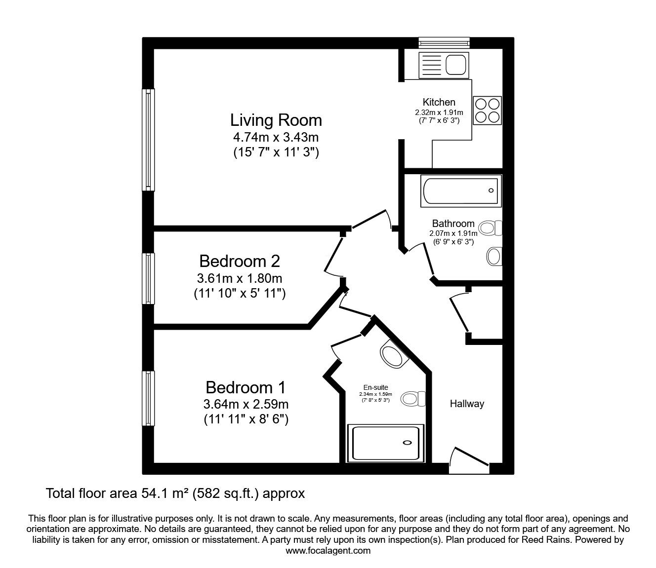 Floorplan of 2 bedroom  Flat for sale, Myrtle Drive, Sheffield, South Yorkshire, S2