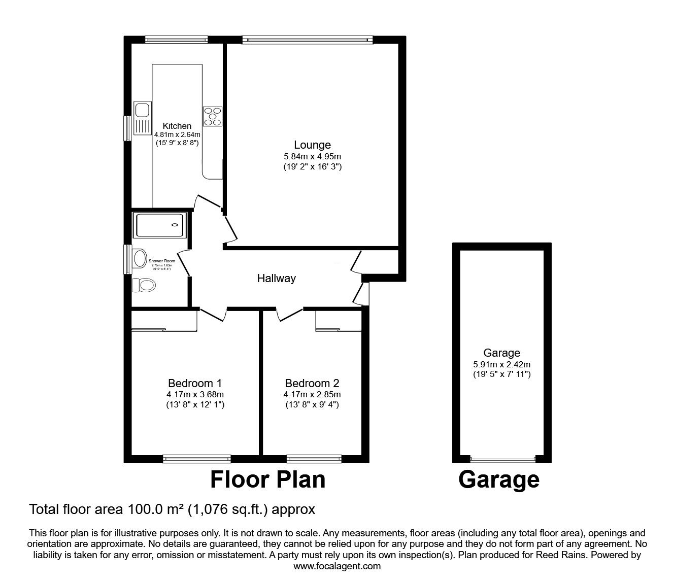Floorplan of 2 bedroom  Flat for sale, Bradway Drive, Sheffield, South Yorkshire, S17