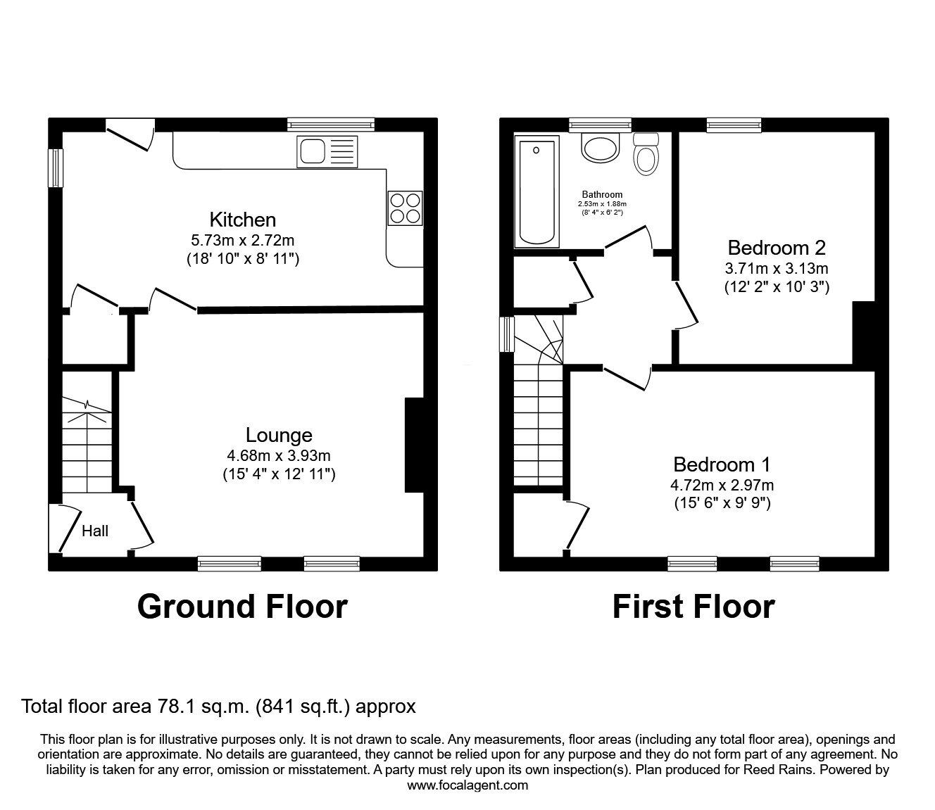 Floorplan of 2 bedroom End Terrace House for sale, City Road, Sheffield, South Yorkshire, S2