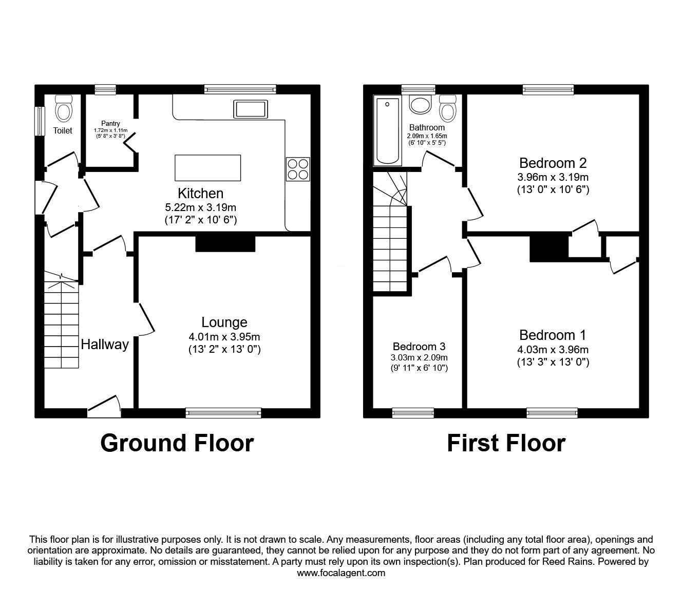 Floorplan of 3 bedroom Semi Detached House for sale, Lister Place, Sheffield, South Yorkshire, S12