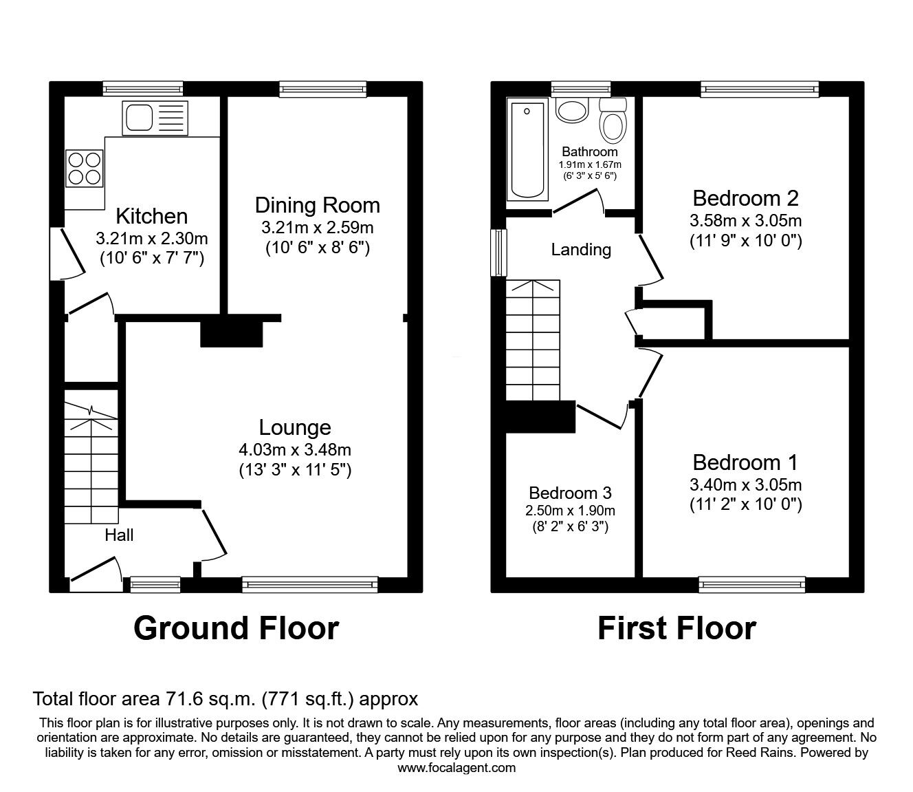 Floorplan of 3 bedroom Semi Detached House for sale, Helmton Road, Sheffield, South Yorkshire, S8