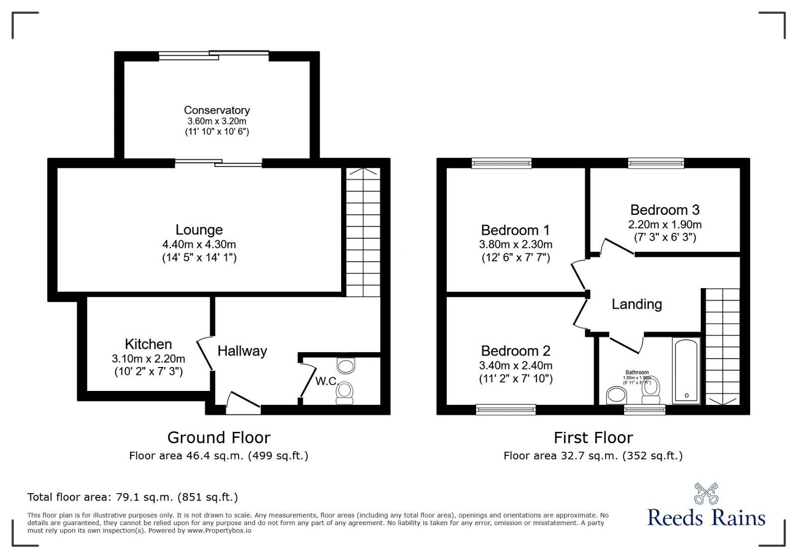 Floorplan of 3 bedroom Mid Terrace House for sale, Myrtle Crescent, Sheffield, South Yorkshire, S2
