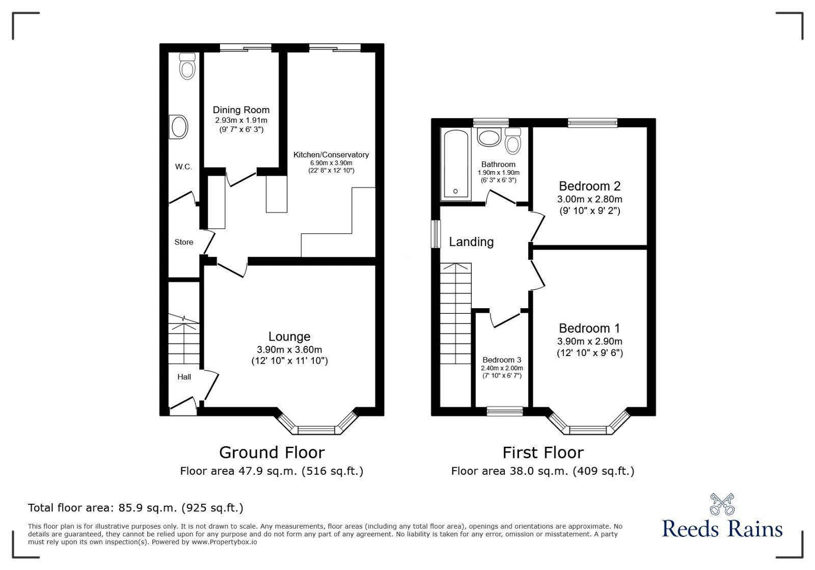 Floorplan of 3 bedroom Semi Detached House for sale, Seagrave Crescent, Sheffield, South Yorkshire, S12