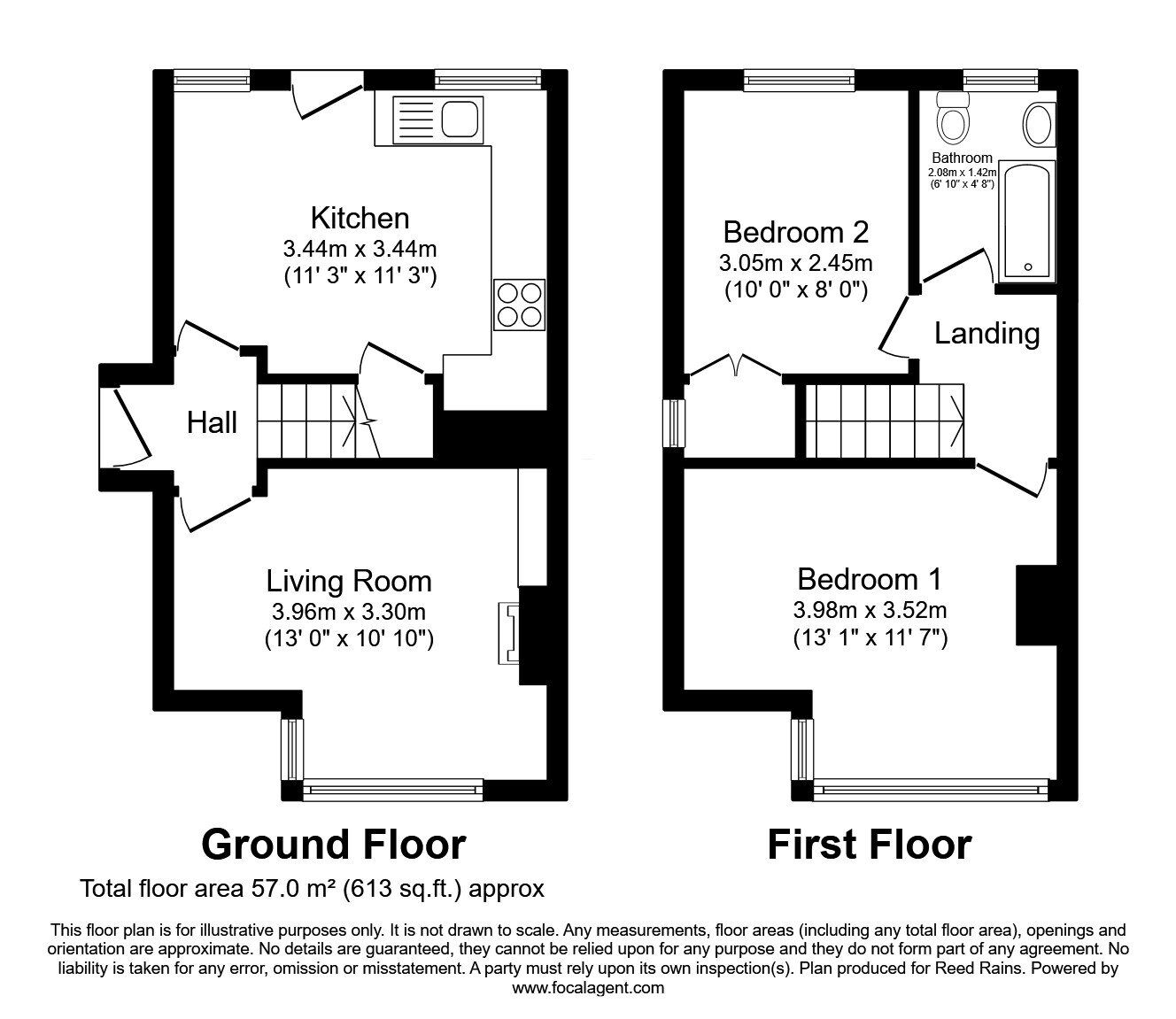 Floorplan of 2 bedroom Semi Detached House for sale, Foxwood Grove, Sheffield, South Yorkshire, S12