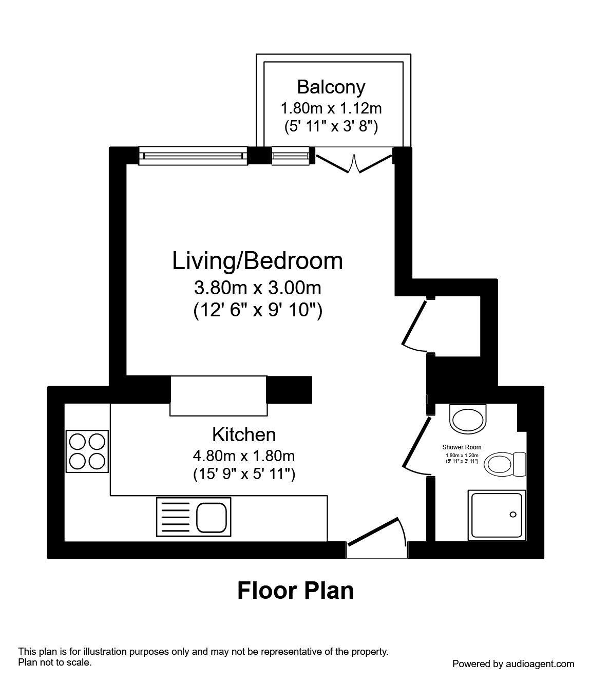 Floorplan of 1 bedroom  Flat to rent, Rydal Crescent, Sheffield, South Yorkshire, S8