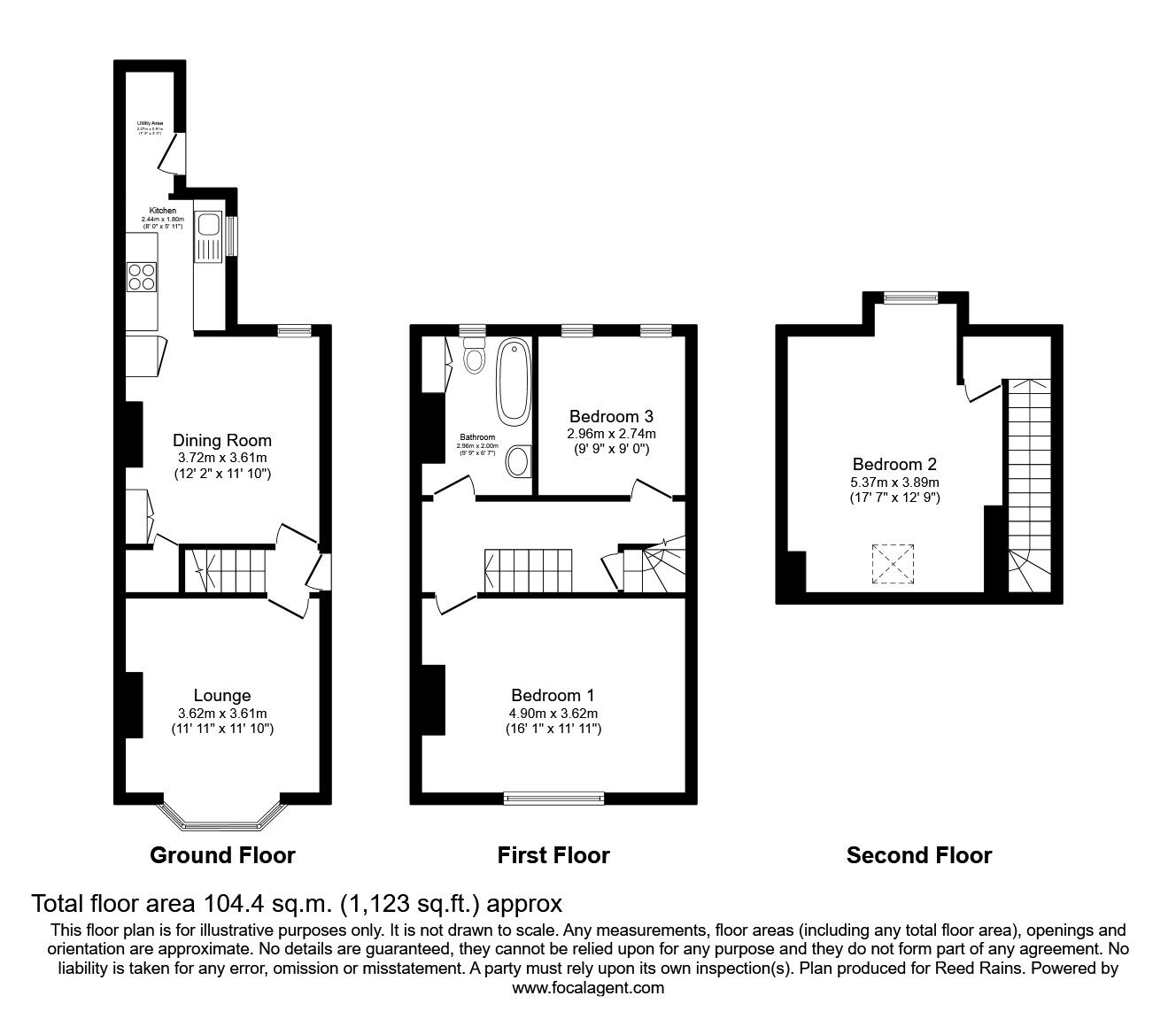Floorplan of 3 bedroom Mid Terrace House for sale, Ranby Road, Sheffield, South Yorkshire, S11