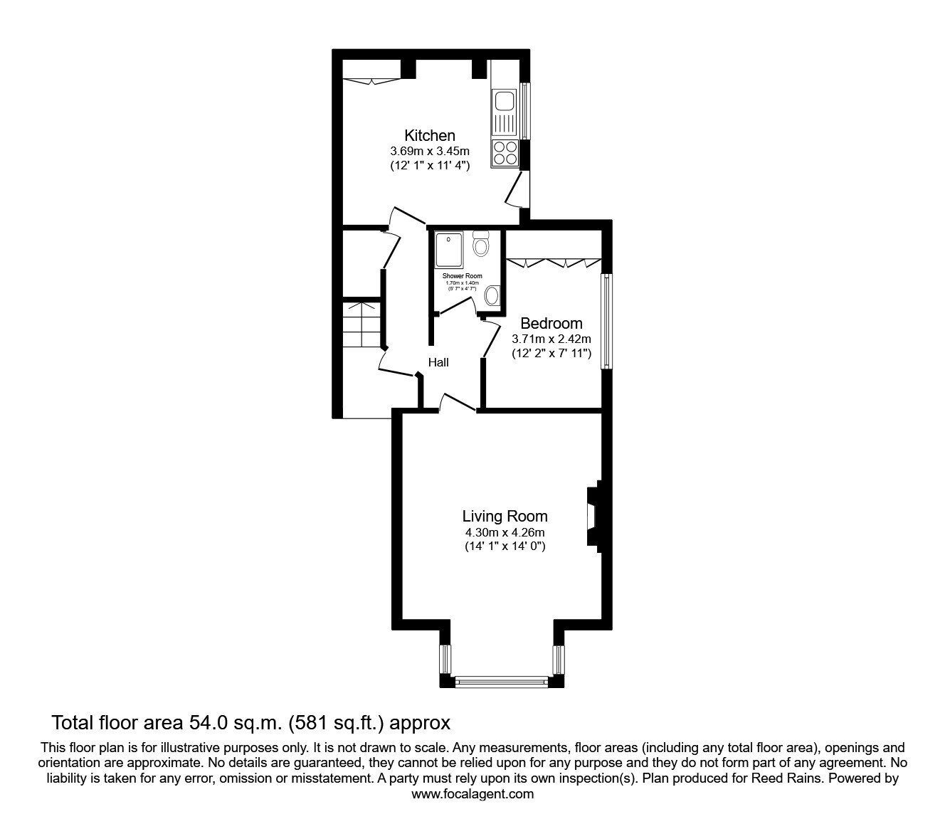 Floorplan of 1 bedroom  Flat to rent, Abbeydale Road South, Sheffield, South Yorkshire, S7