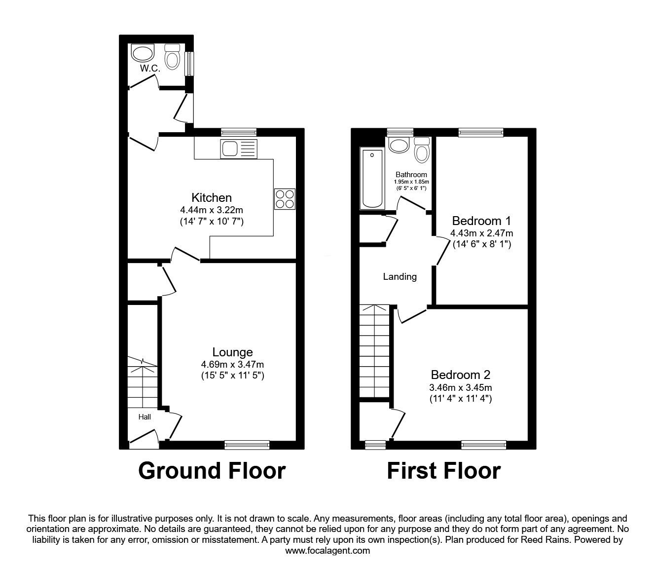 Floorplan of 2 bedroom Semi Detached House for sale, Crowther Place, Sheffield, South Yorkshire, S7