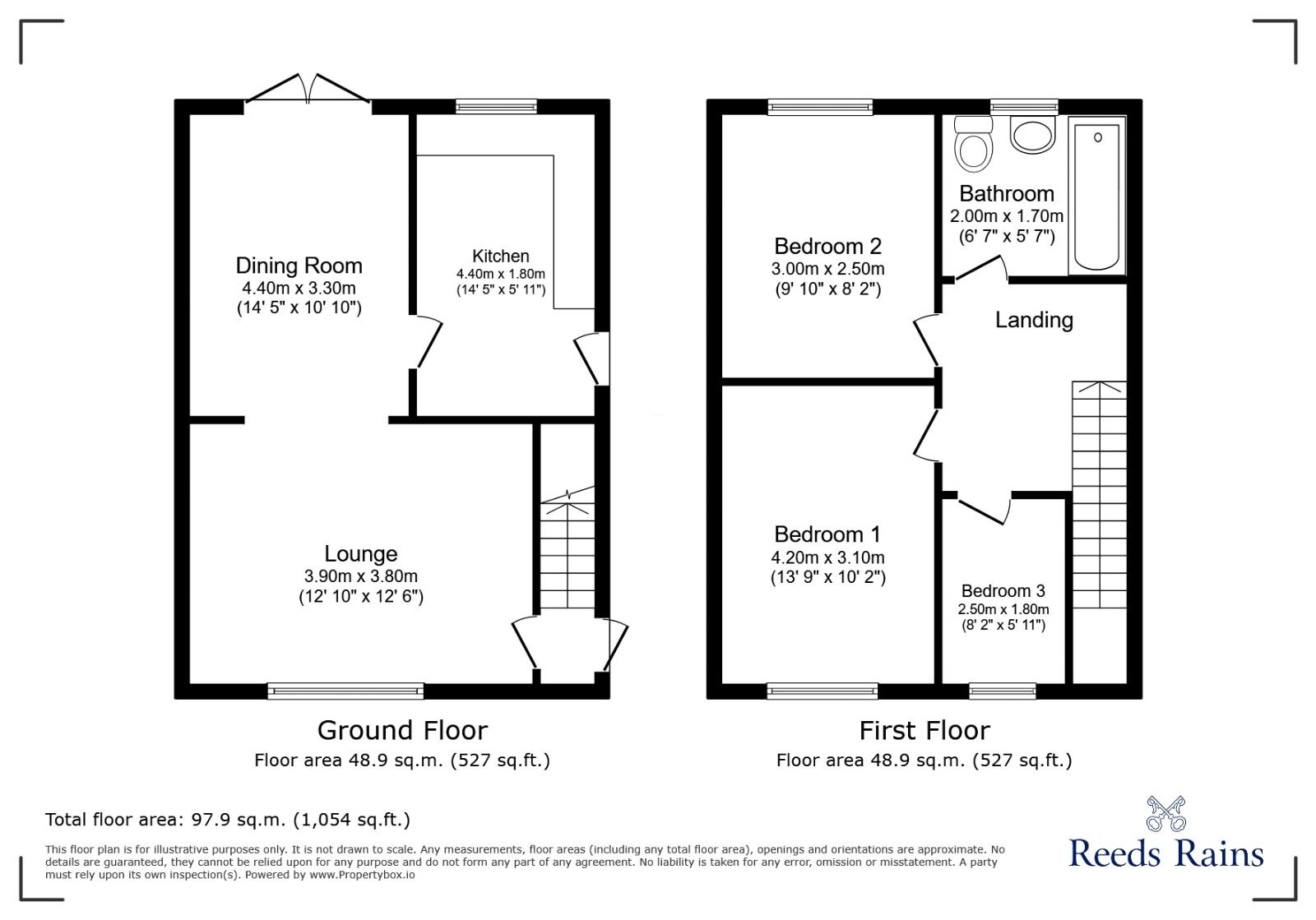 Floorplan of 3 bedroom Semi Detached House to rent, Thorpe House Rise, Sheffield, South Yorkshire, S8