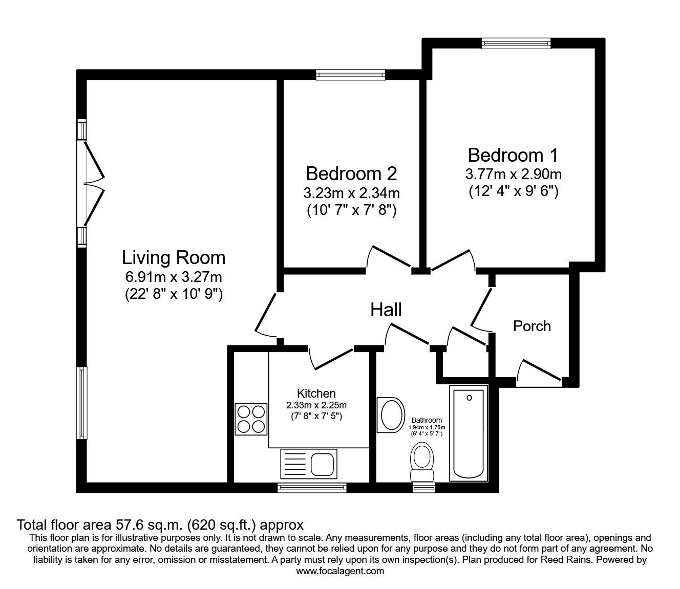 Floorplan of 2 bedroom  Flat for sale, Olivet Road, Sheffield, South Yorkshire, S8