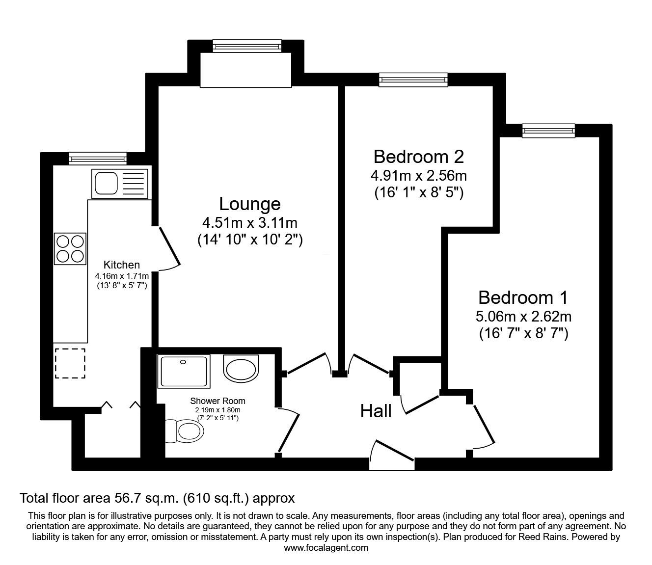 Floorplan of 2 bedroom  Flat for sale, Nether Edge Road, Sheffield, South Yorkshire, S7