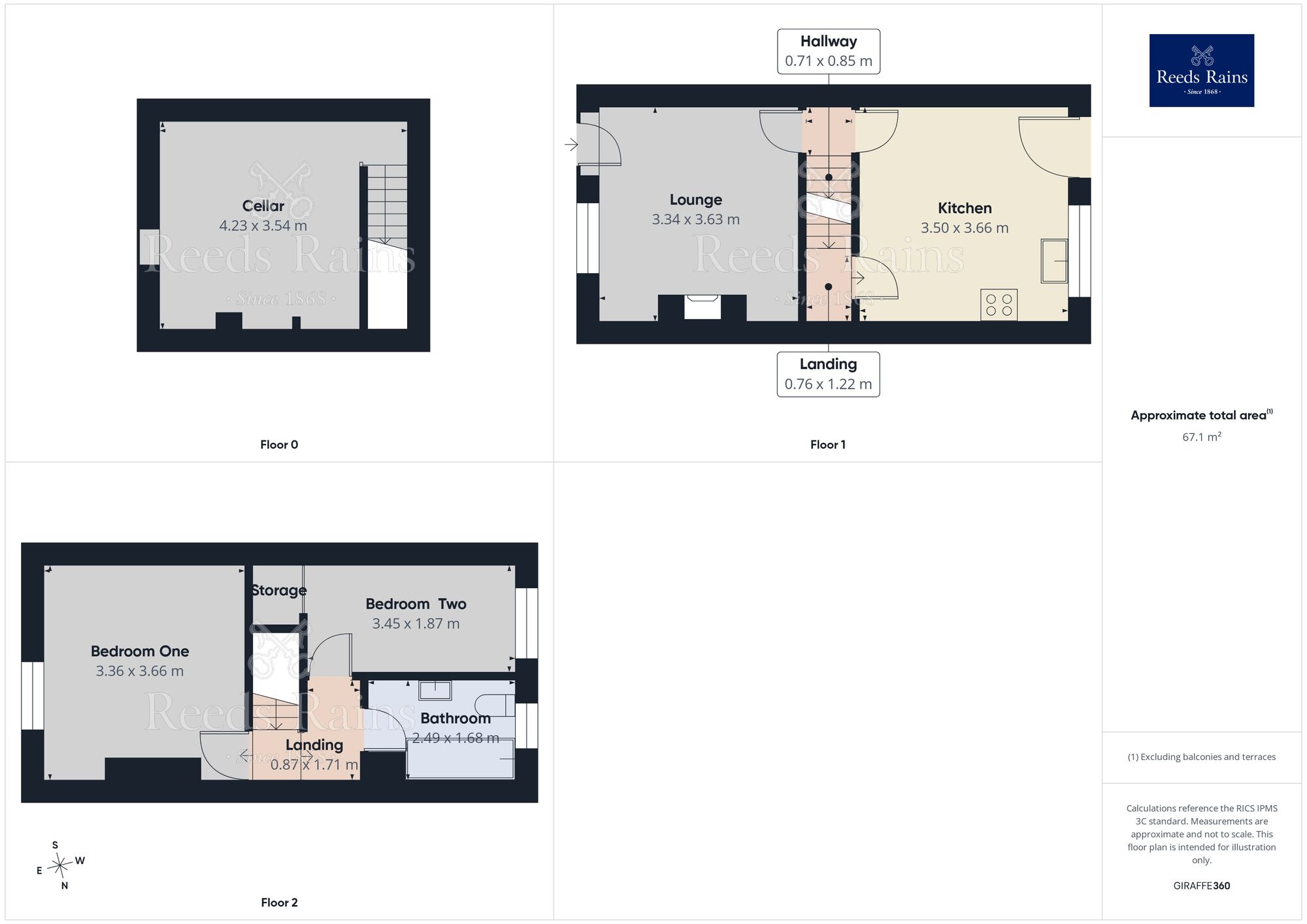 Floorplan of 2 bedroom Mid Terrace House to rent, Spa Lane, Sheffield, South Yorkshire, S13
