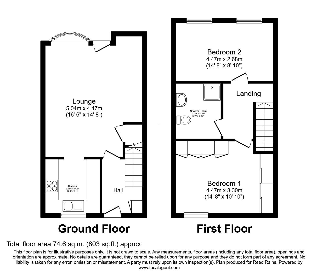 Floorplan of 2 bedroom Mid Terrace Flat for sale, Bowshaw View, Sheffield, South Yorkshire, S8