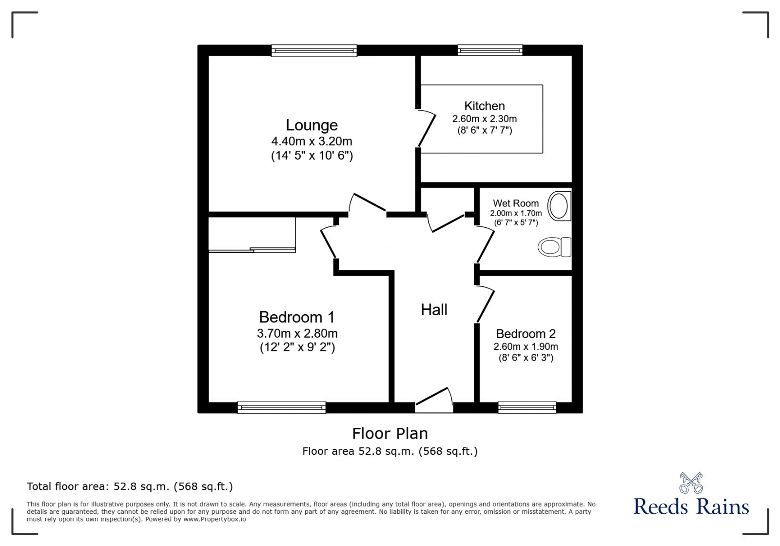 Floorplan of 2 bedroom  Flat to rent, Belmonte Gardens, Sheffield, South Yorkshire, S2