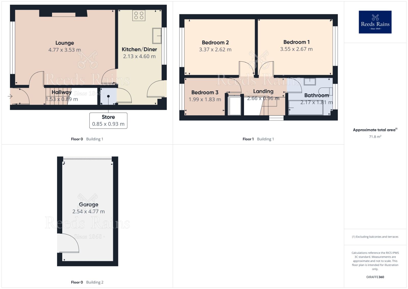 Floorplan of 3 bedroom End Terrace House for sale, Artisan View, Sheffield, South Yorkshire, S8