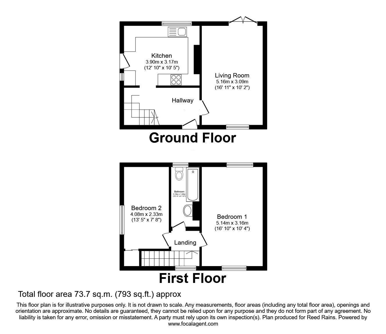 Floorplan of 2 bedroom Semi Detached House for sale, Thornbridge Way, Sheffield, South Yorkshire, S12