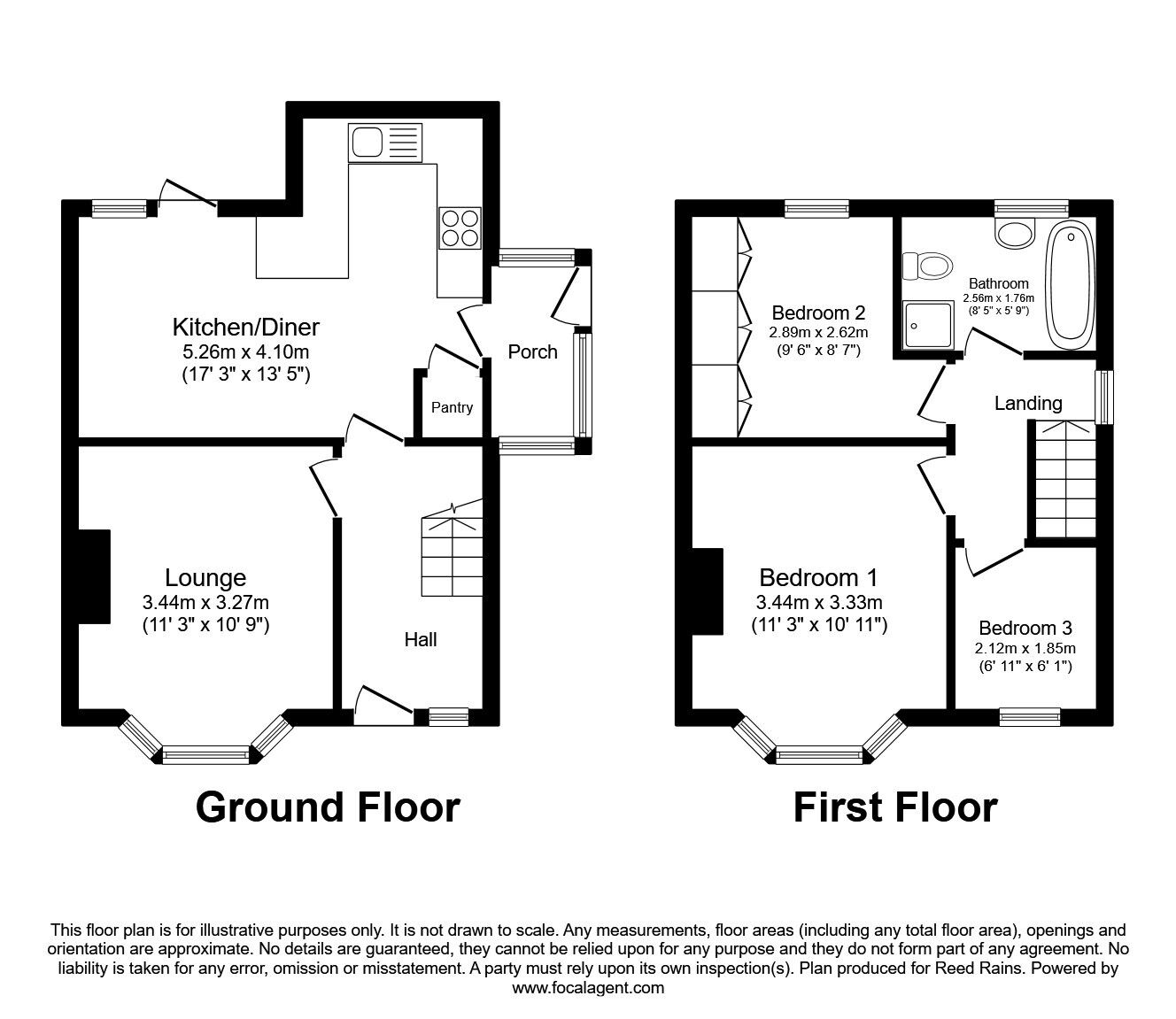 Floorplan of 3 bedroom Semi Detached House for sale, Norton Lees Square, Sheffield, South Yorkshire, S8