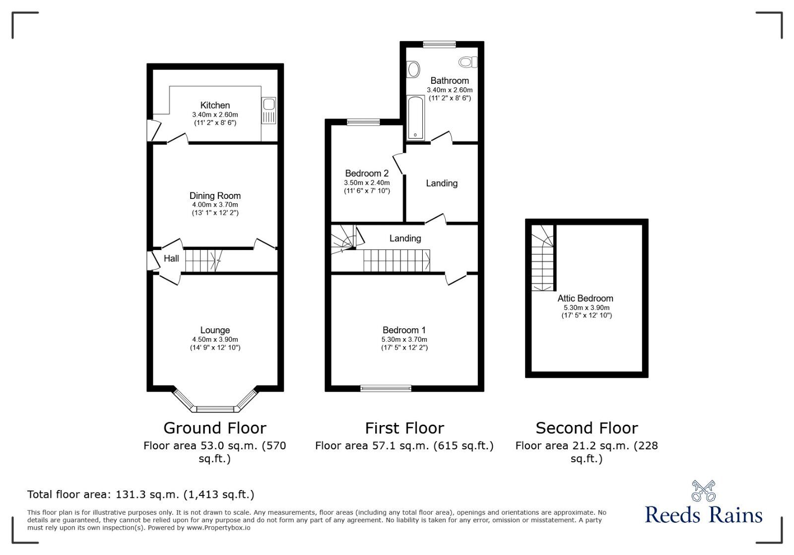 Floorplan of 3 bedroom Mid Terrace House for sale, Chesterfield Road, Sheffield, South Yorkshire, S8