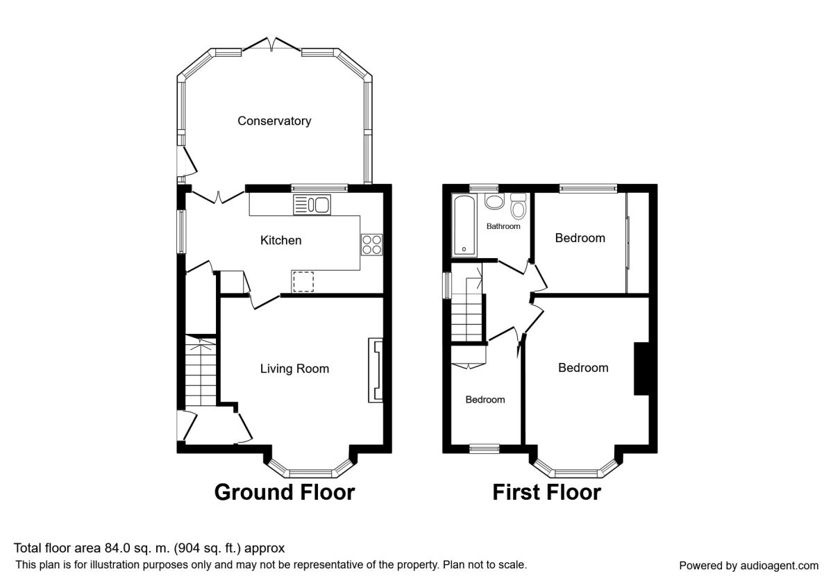 Floorplan of 3 bedroom Semi Detached House for sale, Warminster Crescent, Sheffield, South Yorkshire, S8