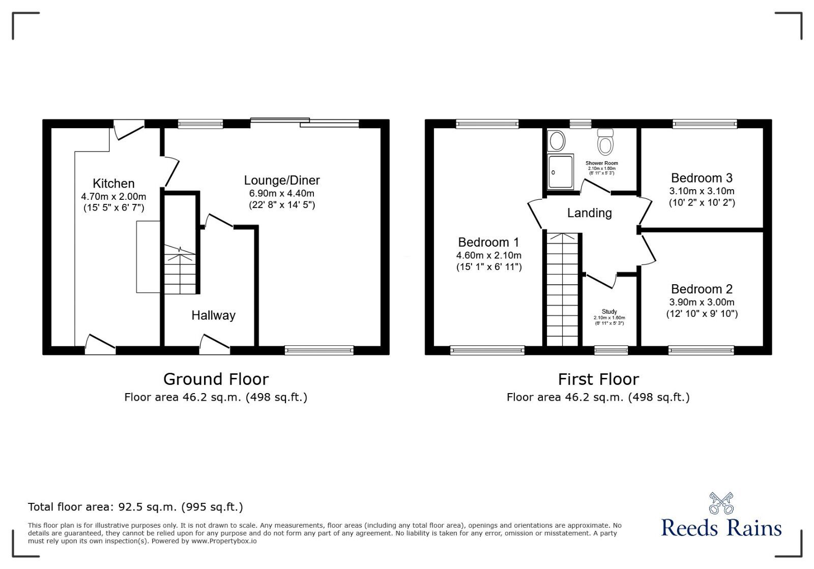 Floorplan of 3 bedroom Semi Detached House to rent, Fraser Road, Sheffield, South Yorkshire, S8