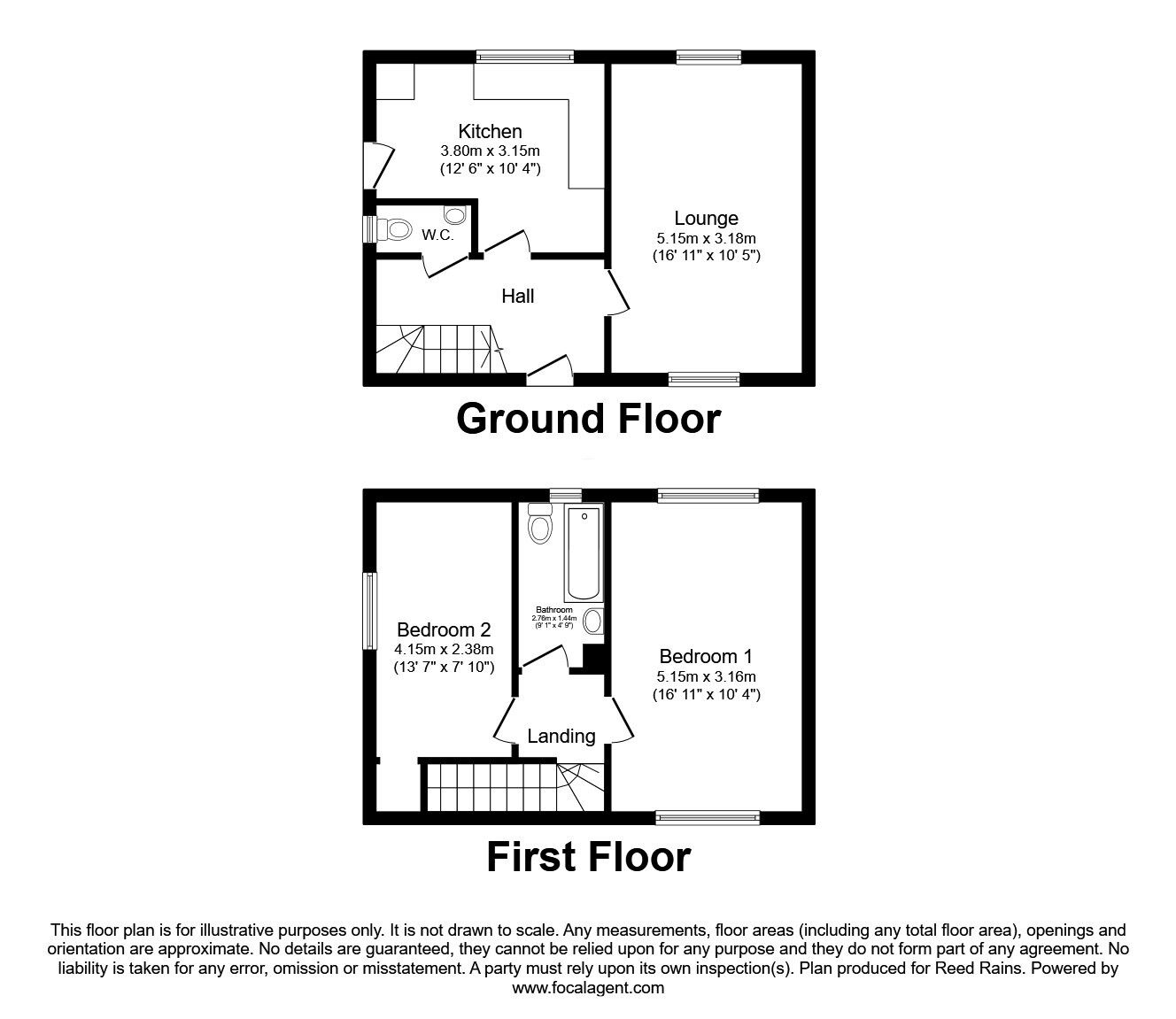 Floorplan of 2 bedroom Semi Detached House for sale, Ravenscroft Drive, Sheffield, South Yorkshire, S13