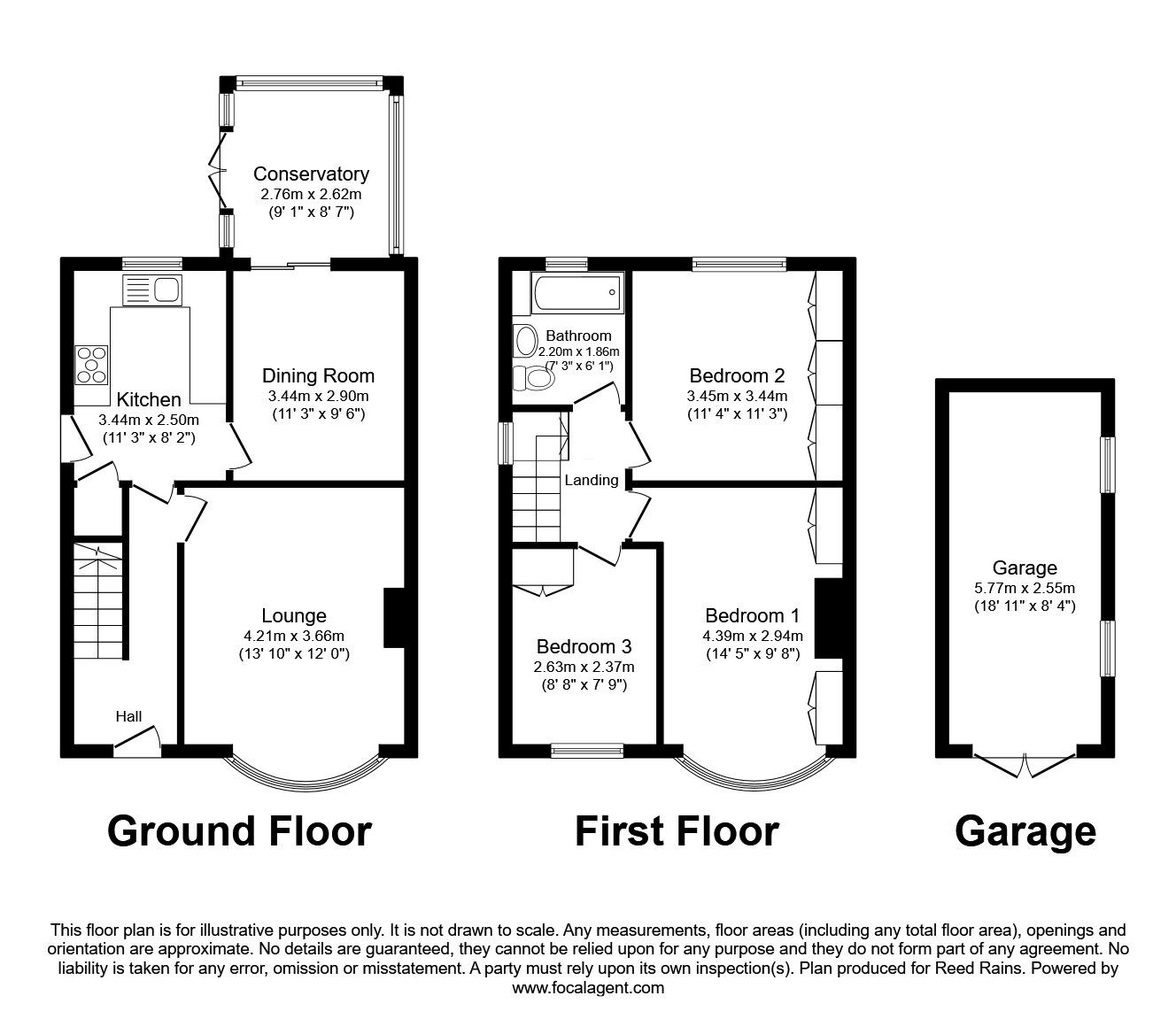 Floorplan of 3 bedroom Semi Detached House for sale, Hurl Drive, Sheffield, South Yorkshire, S12