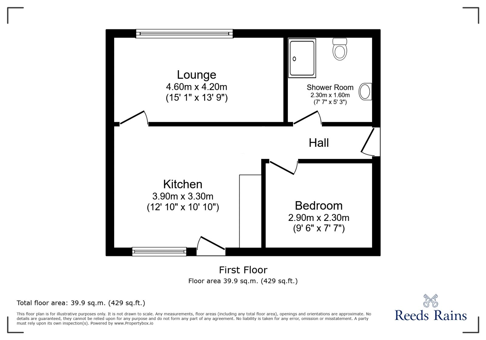 Floorplan of 1 bedroom  Flat to rent, Southgate, Eckington, Derbyshire, S21