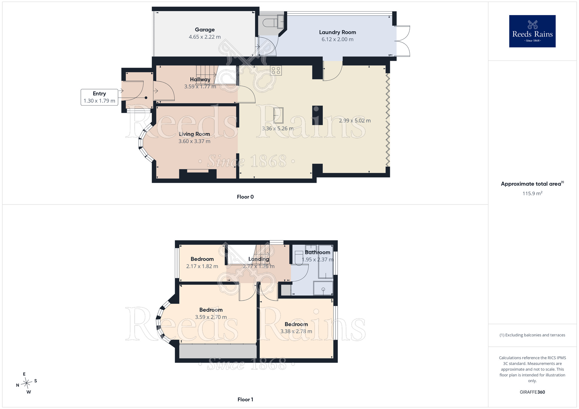 Floorplan of 3 bedroom Semi Detached House for sale, Eckington Road, Coal Aston, Derbyshire, S18