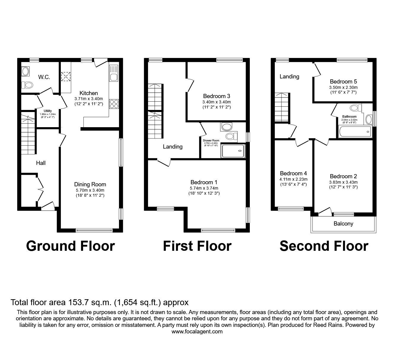 Floorplan of 5 bedroom End Terrace House for sale, Beeches Drive, Sheffield, South Yorkshire, S2