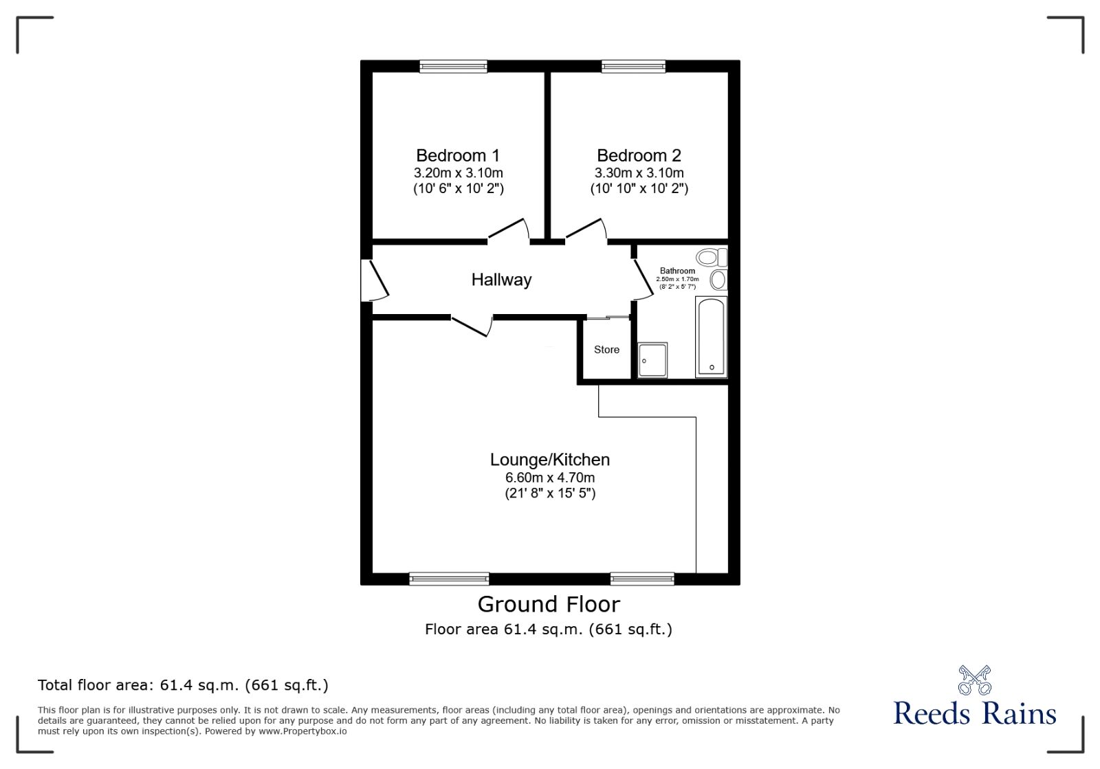 Floorplan of 2 bedroom  Flat to rent, Woodseats Mews, Sheffield, South Yorkshire, S8