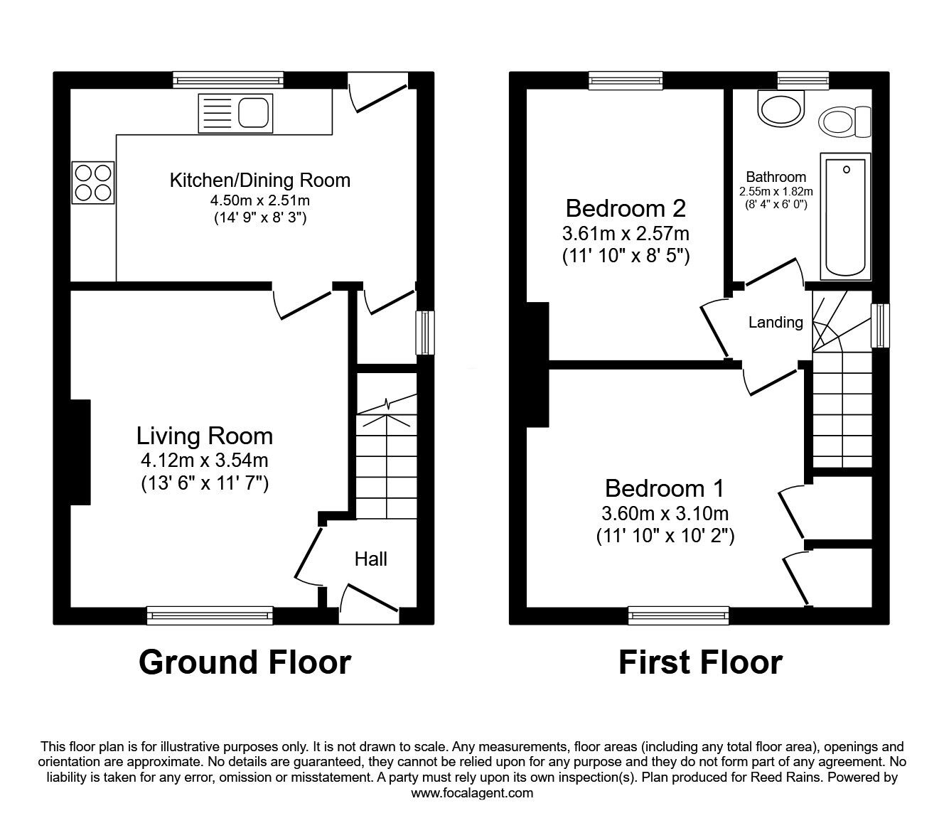 Floorplan of 2 bedroom End Terrace House for sale, Wulfric Road, Sheffield, South Yorkshire, S2
