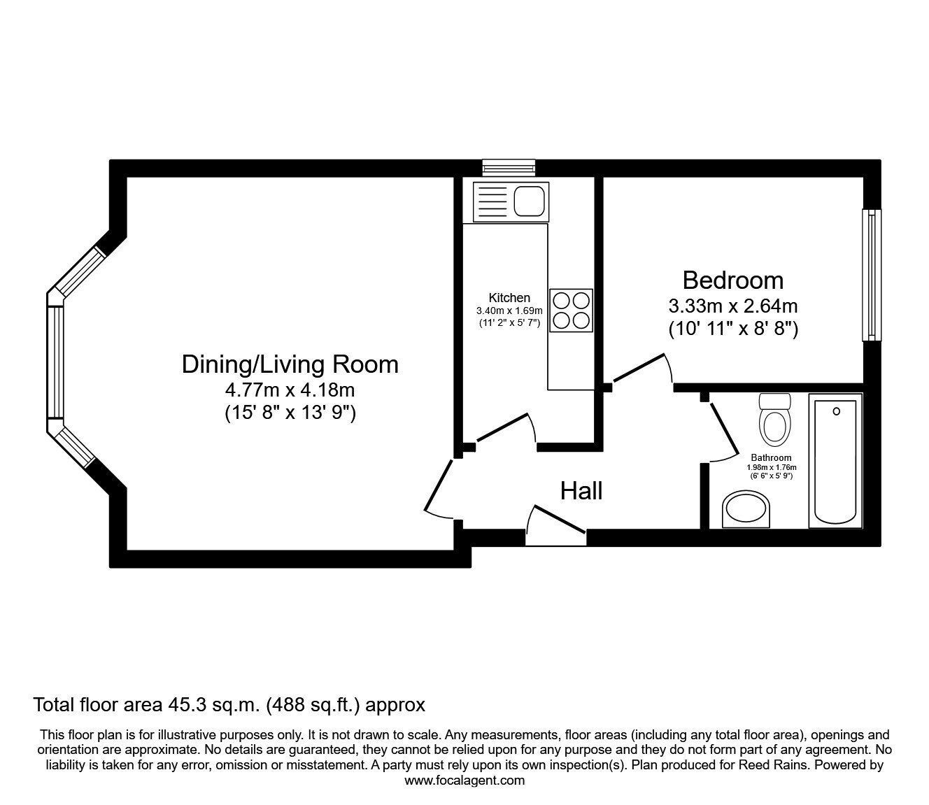 Floorplan of 1 bedroom  Flat to rent, Priory Road, Sheffield, South Yorkshire, S7