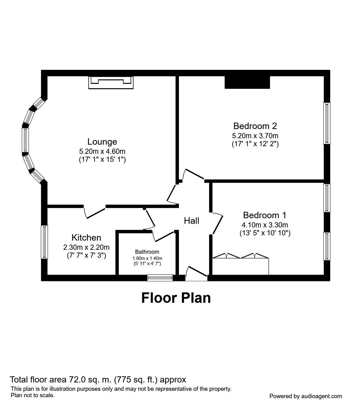 Floorplan of 2 bedroom  Flat to rent, Albany Road, Sheffield, South Yorkshire, S7