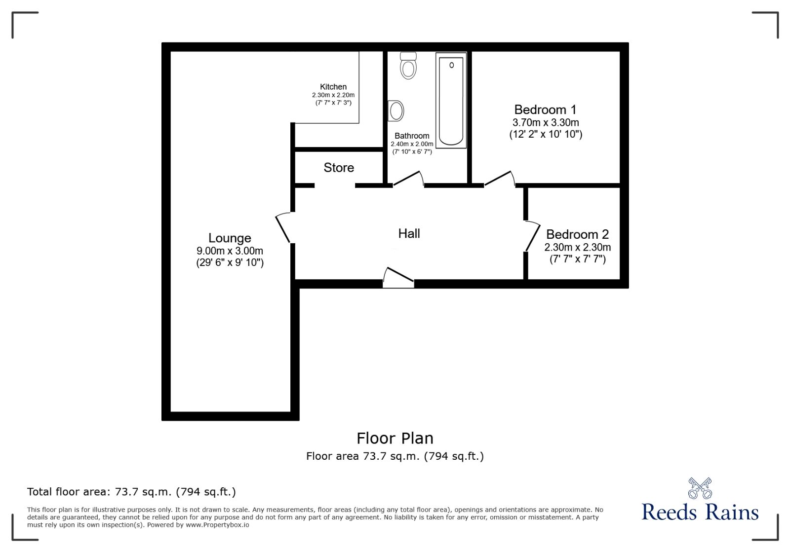 Floorplan of 2 bedroom Flat for sale, Woodhouse Road, Sheffield, South Yorkshire, S12