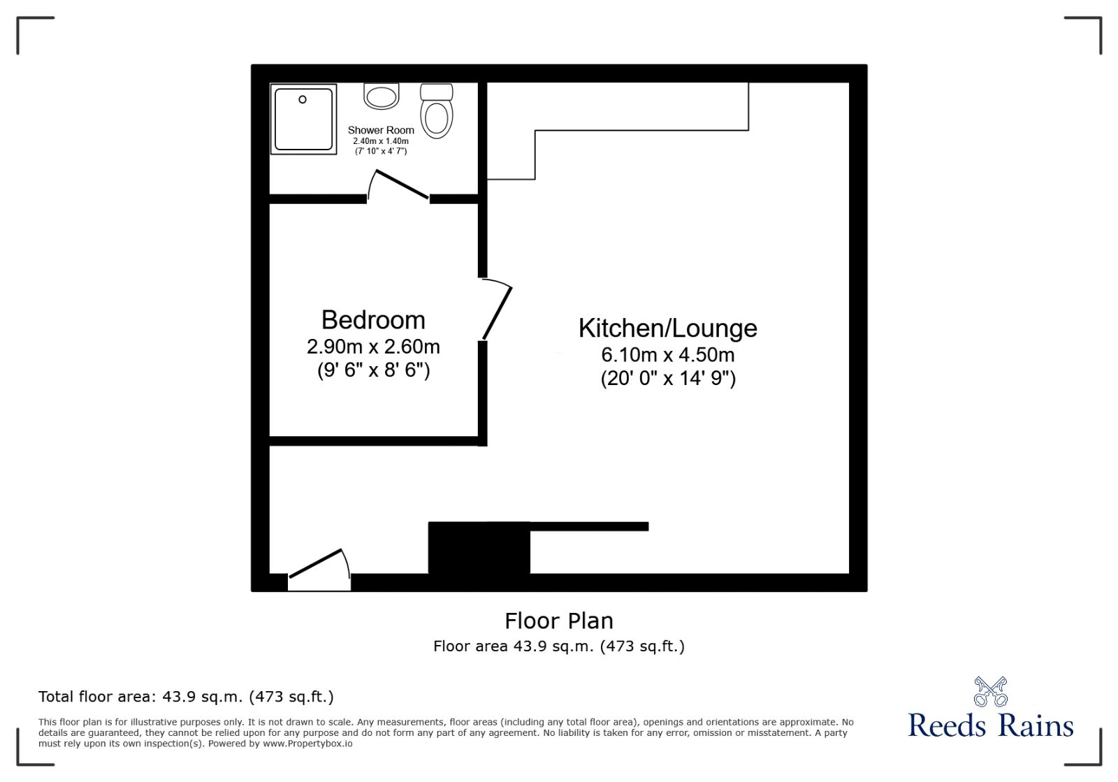 Floorplan of 1 bedroom  Flat to rent, Abbeydale Road, Sheffield, South Yorkshire, S7