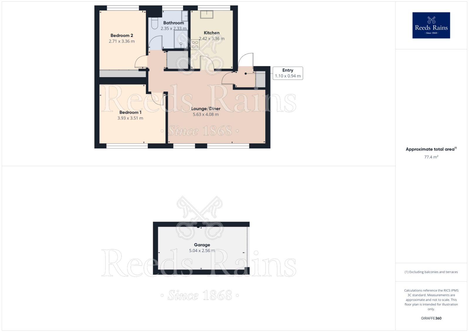 Floorplan of 2 bedroom Flat for sale, Park Grange Croft, Sheffield, South Yorkshire, S2