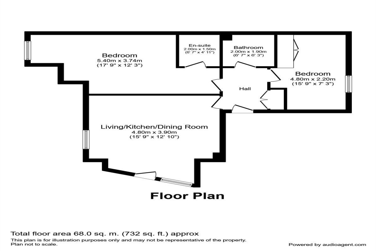 Floorplan of 2 bedroom  Flat to rent, Little London Road, Sheffield, South Yorkshire, S8