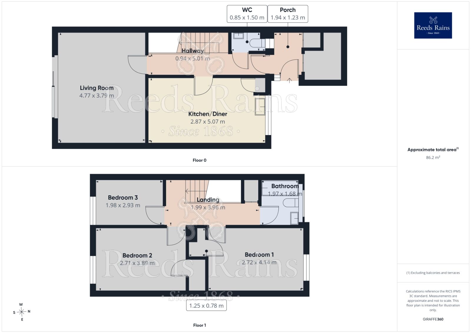 Floorplan of 3 bedroom End Terrace House for sale, Madehurst Gardens, Sheffield, South Yorkshire, S2