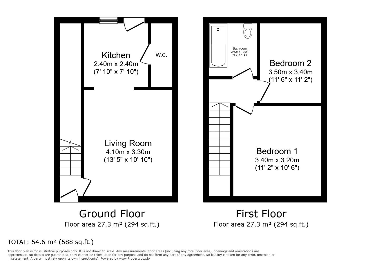 Floorplan of 2 bedroom Mid Terrace House to rent, Dagnam Road, Sheffield, S2