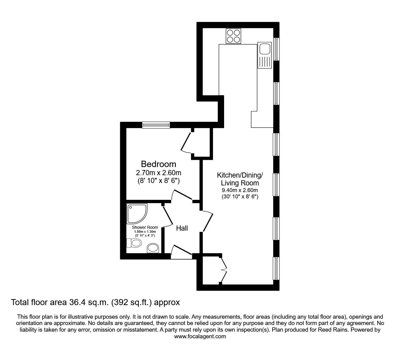 Floorplan of 1 bedroom Flat to rent, Rydal Crescent, Sheffield, S8